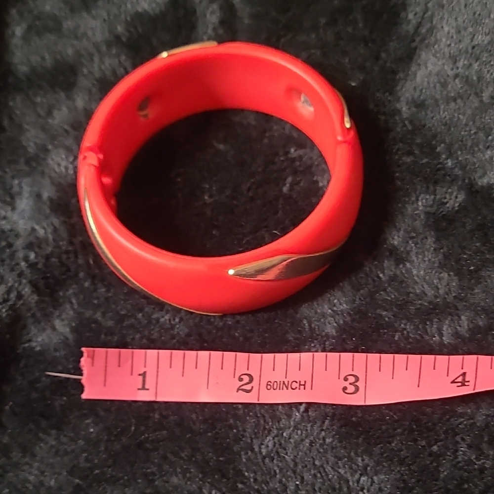 Bold Red Hinged Bangle Bracelet
